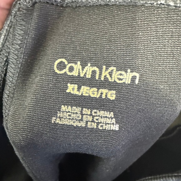 Calvin Klein Womens Plaid Straight Leg Pants XL Black Gray Stretch Comfort - Picture 5 of 6